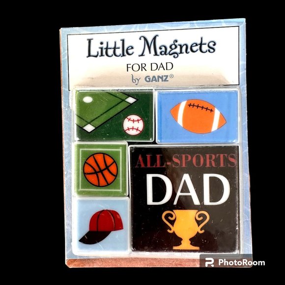 Vintage Ganz Little Magnets for Dad Sports Football Softball Coach Hat 5 Piece - Picture 2 of 12